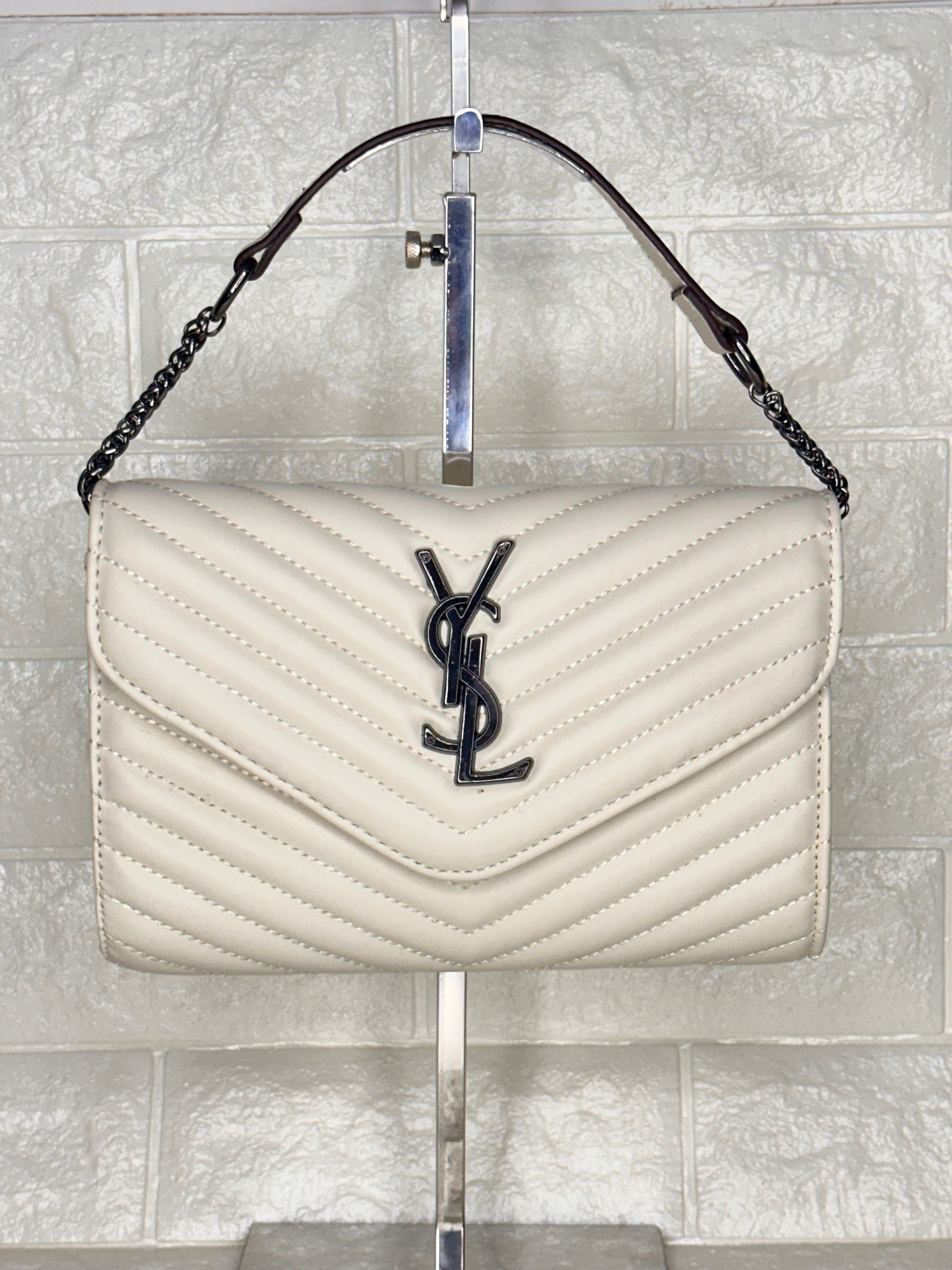 YSL LouLou Shoulder Bag White