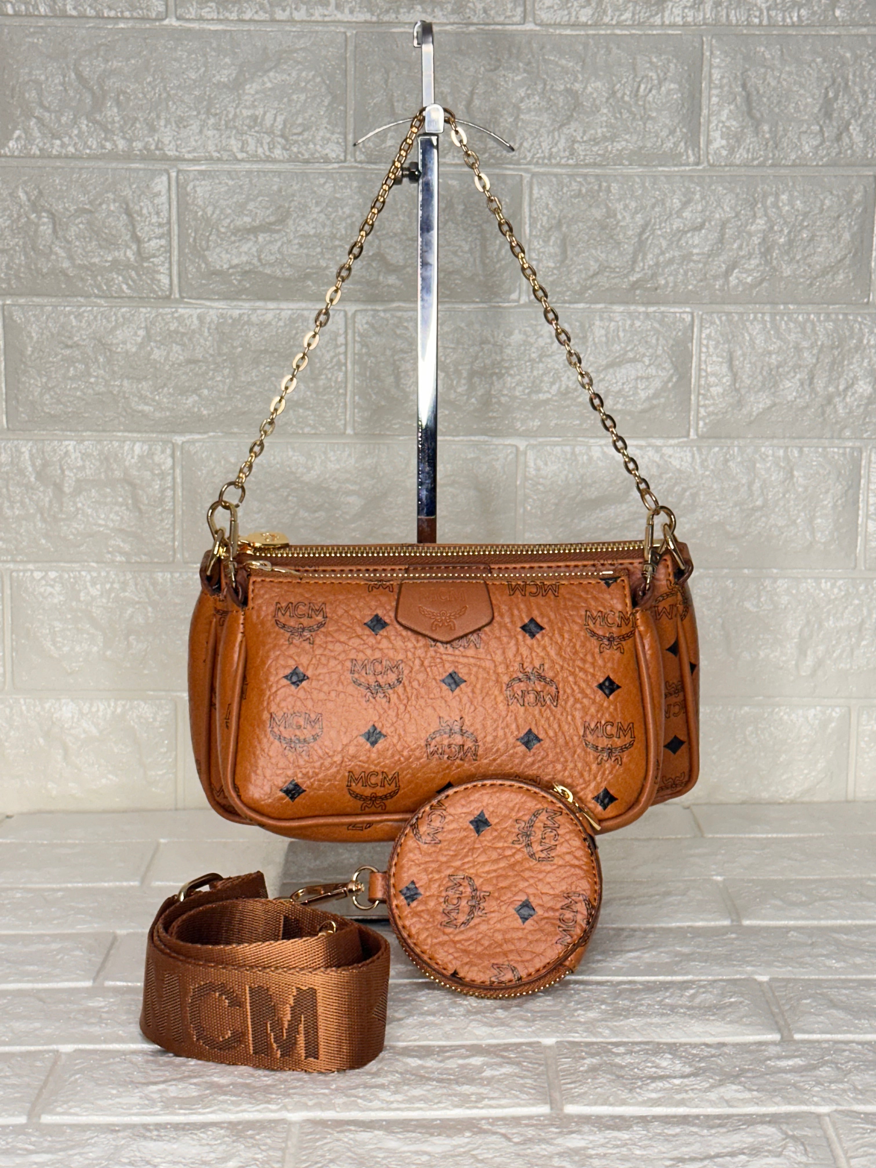 MCM Crossbody Set Cognac Brown