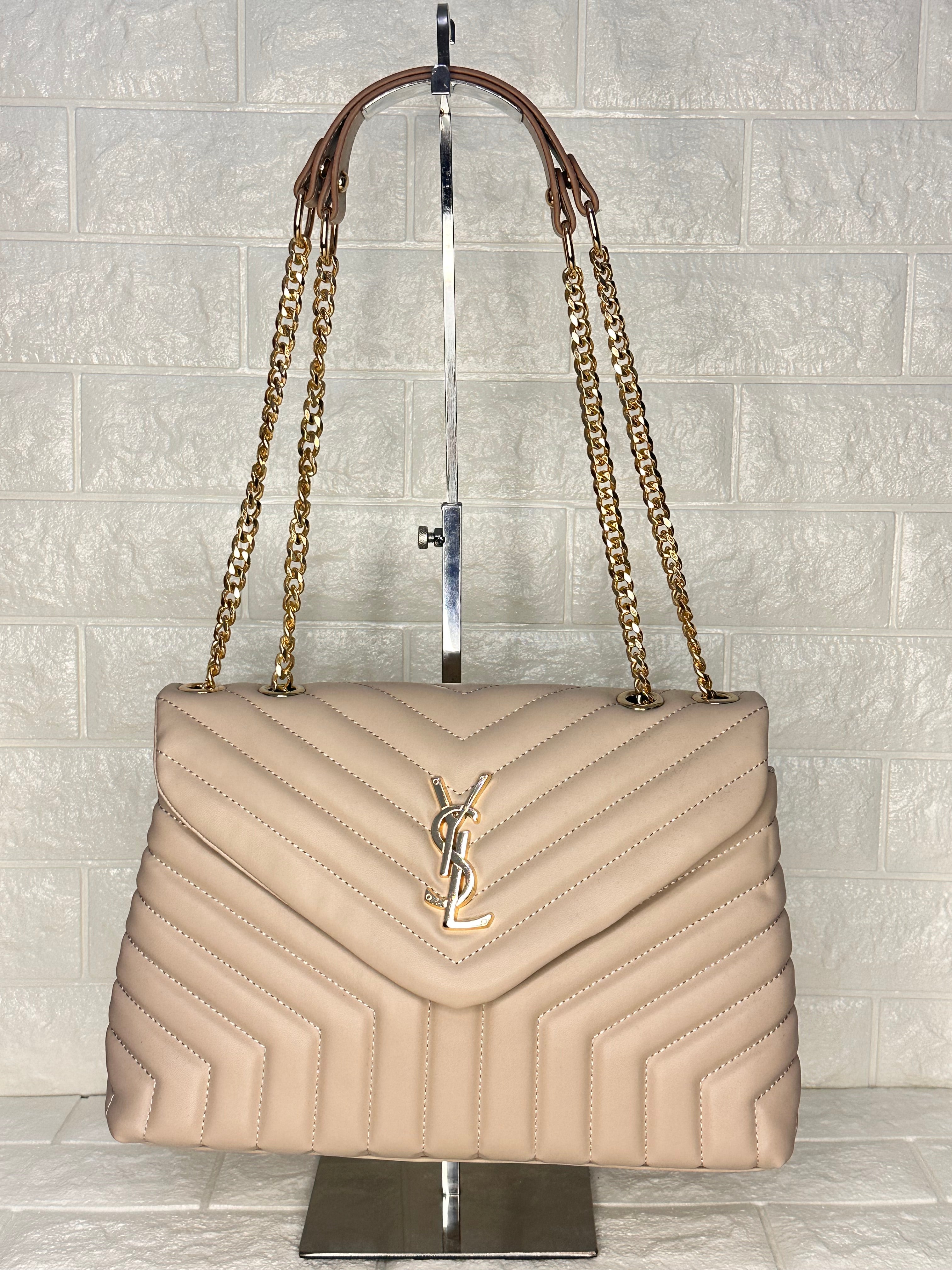 YSL Matelassé Chain Bag Beige