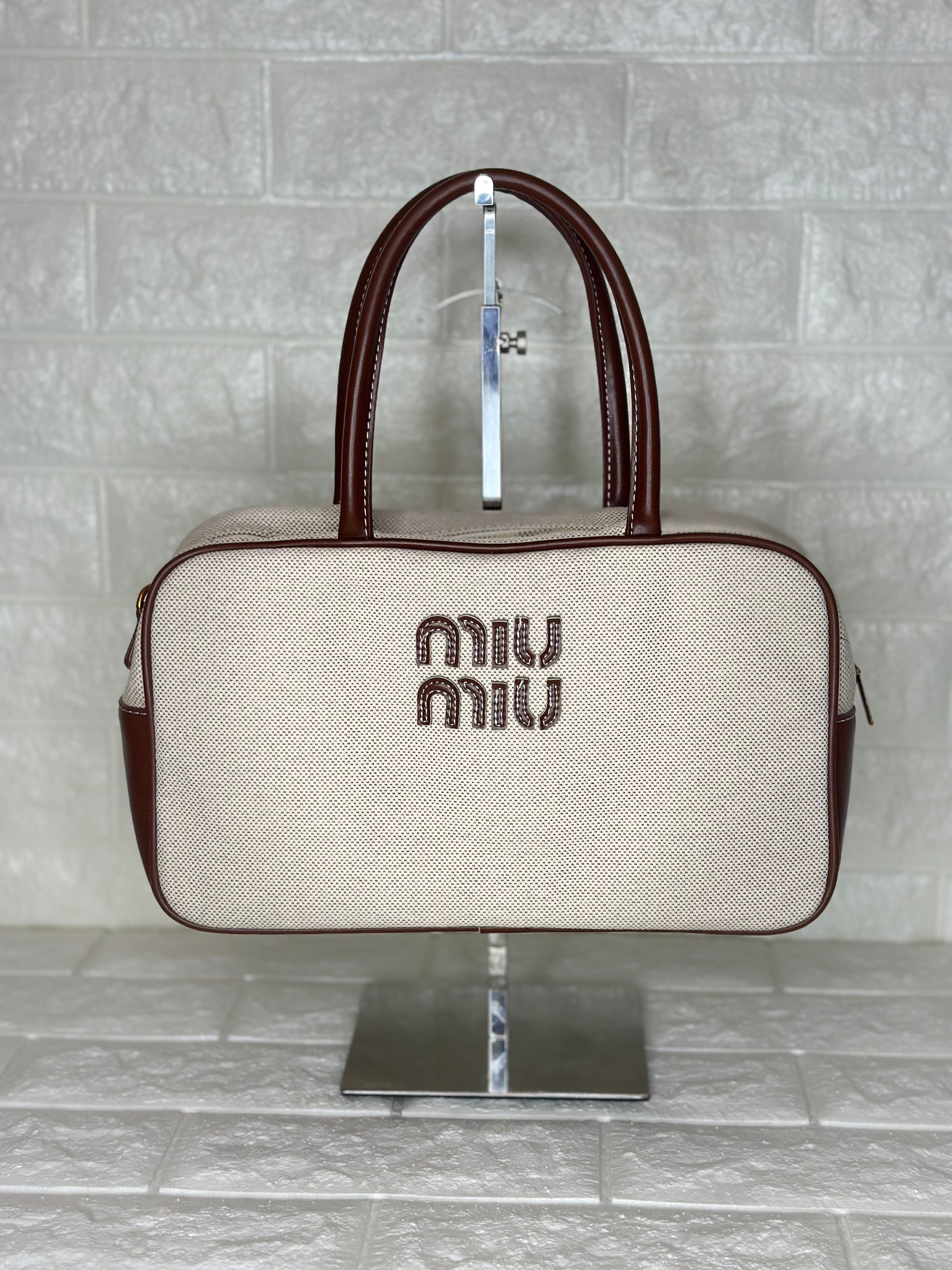 Miu Miu Canvas Handbag Brown