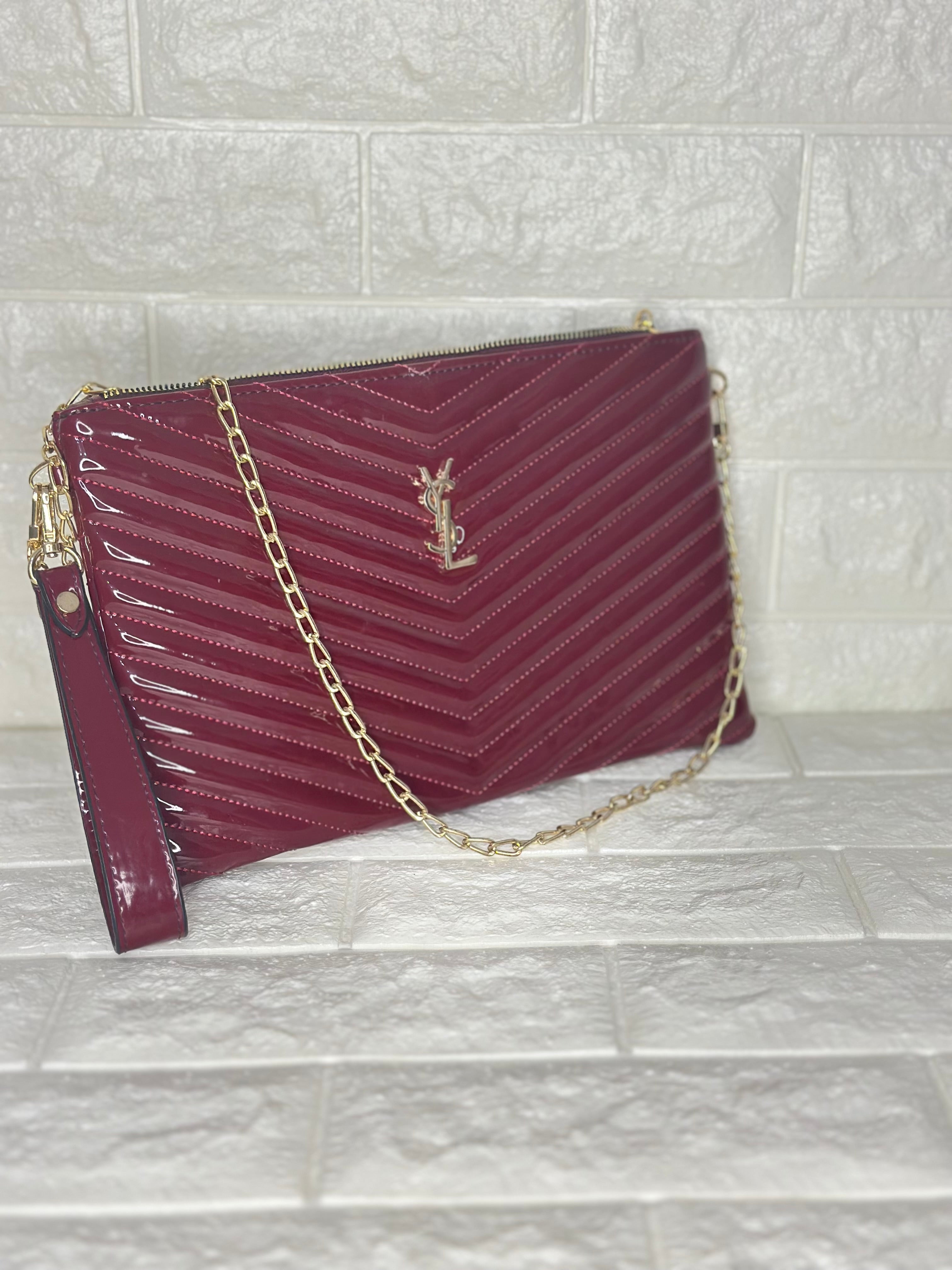YSL Lou Clutch Burgund