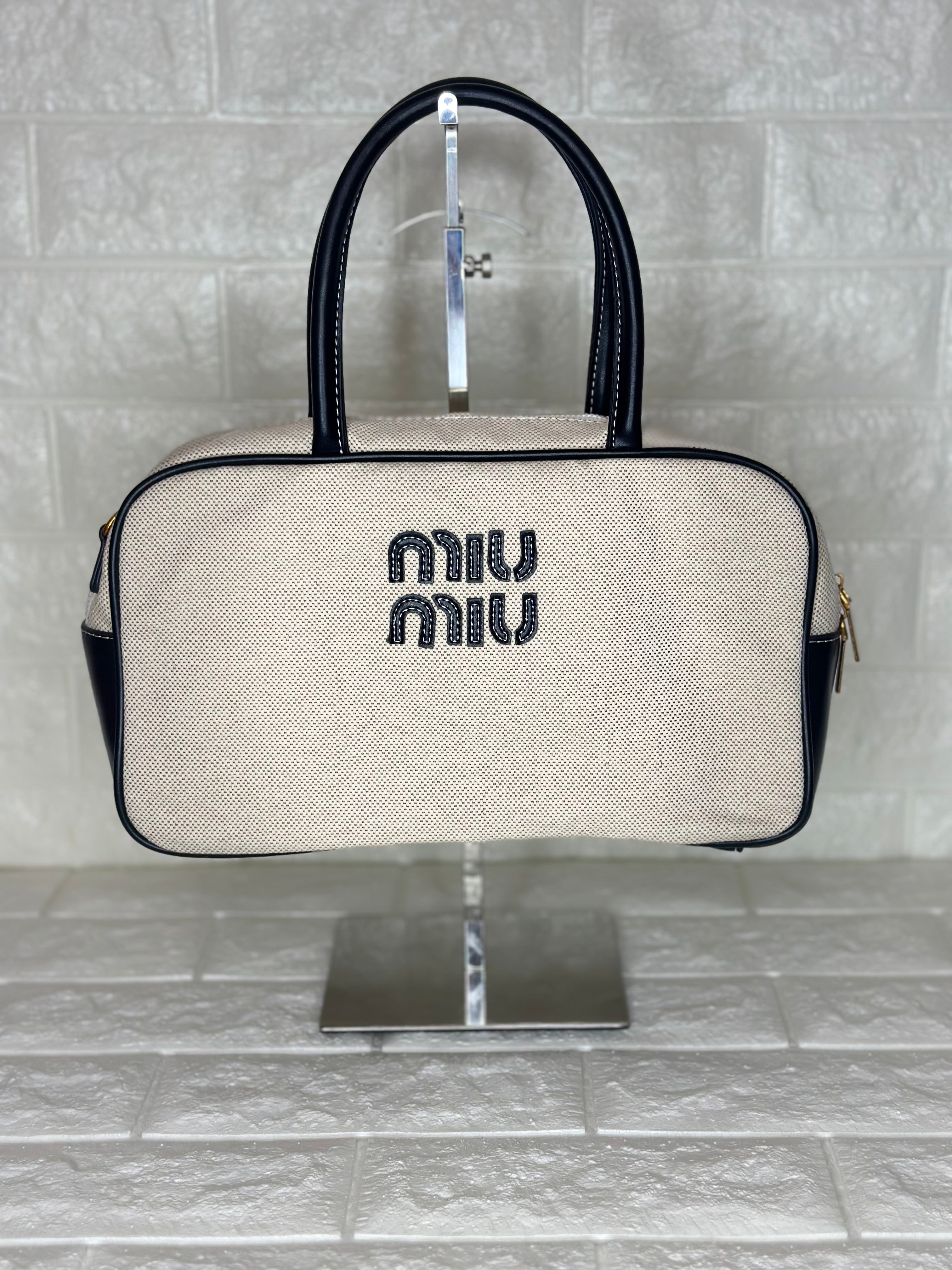 Miu Miu Canvas Handbag Black
