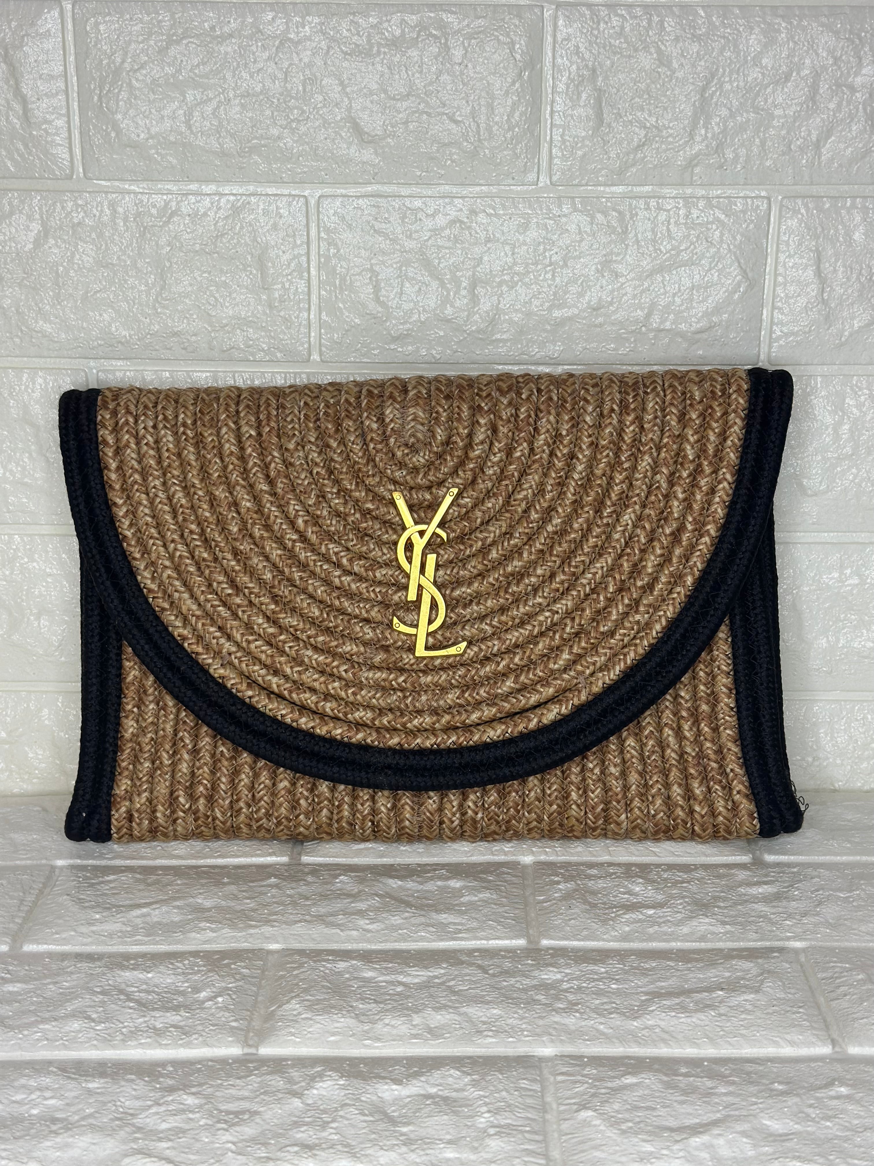 YSL Raffia Clutch
